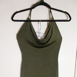 PLT Green Halter Top Cocktail Dress